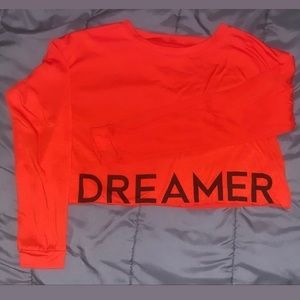 Red long sleeve crop top